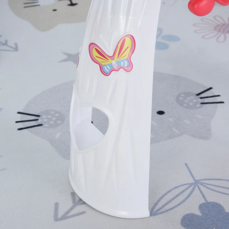 Qaba Kids Makeup Table and Chair, Vanity Set with Mirror Lights, Sounds, Accessories, Beauty Pretend Play, for 3-Year-Olds, Blue and White