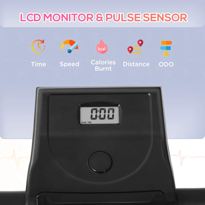 Soozier Foldable Exercise Bike with 8-Level Adjustable Magnetic Resistance, Indoor Stationary Bike X Bike with LCD Screen, Tablet Phone Holder for Home Aerobic Training, Black