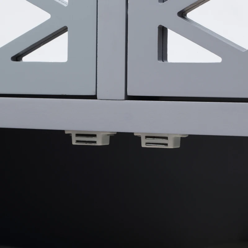 HOMCOM Floor Cabinet with Mirror Doors and 2 Drawers, Sideboard, Bathroom Storage Cabinet with Shelf for Living Room, Entryway, Grey