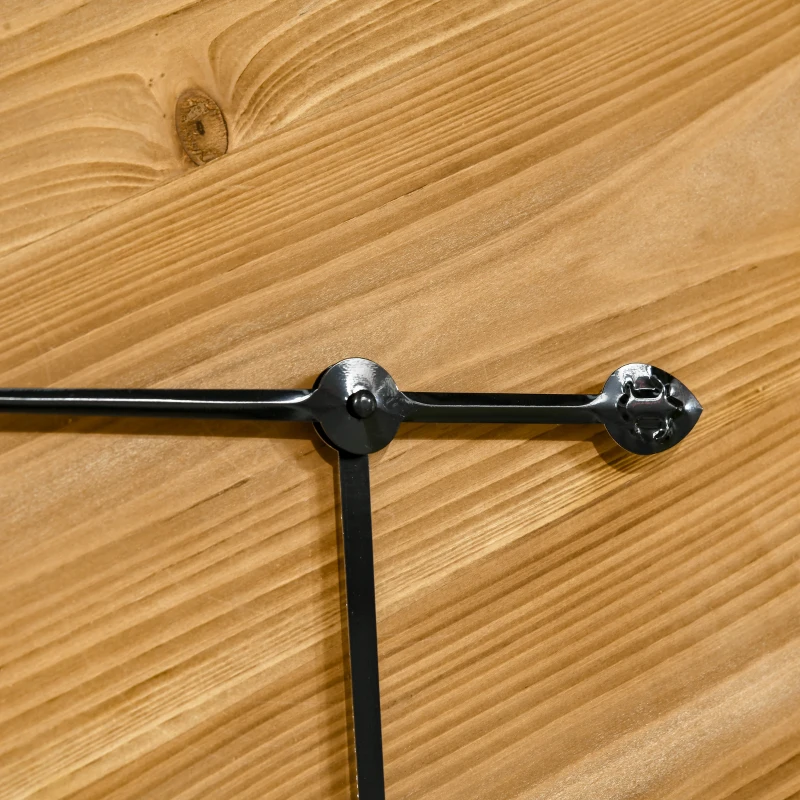 HOMCOM 30 Inch Large Wall Clocks for Home Decor, Silent Non Ticking Decorative Roman Numerals Oversized Clocks Battery Operated for Living Room Bedroom Kitchen, Black and Natural Wood Colour