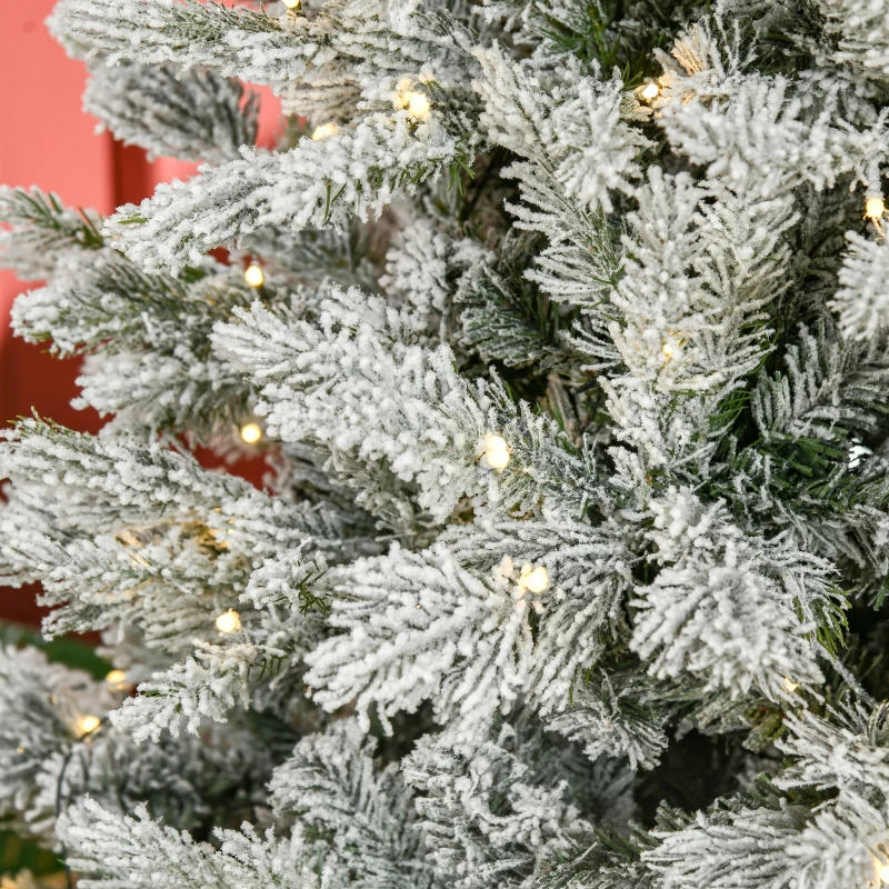 HOMCOM 6Ft Prelit Flocked Artificial Christmas Tree w/ 320 LED Lights