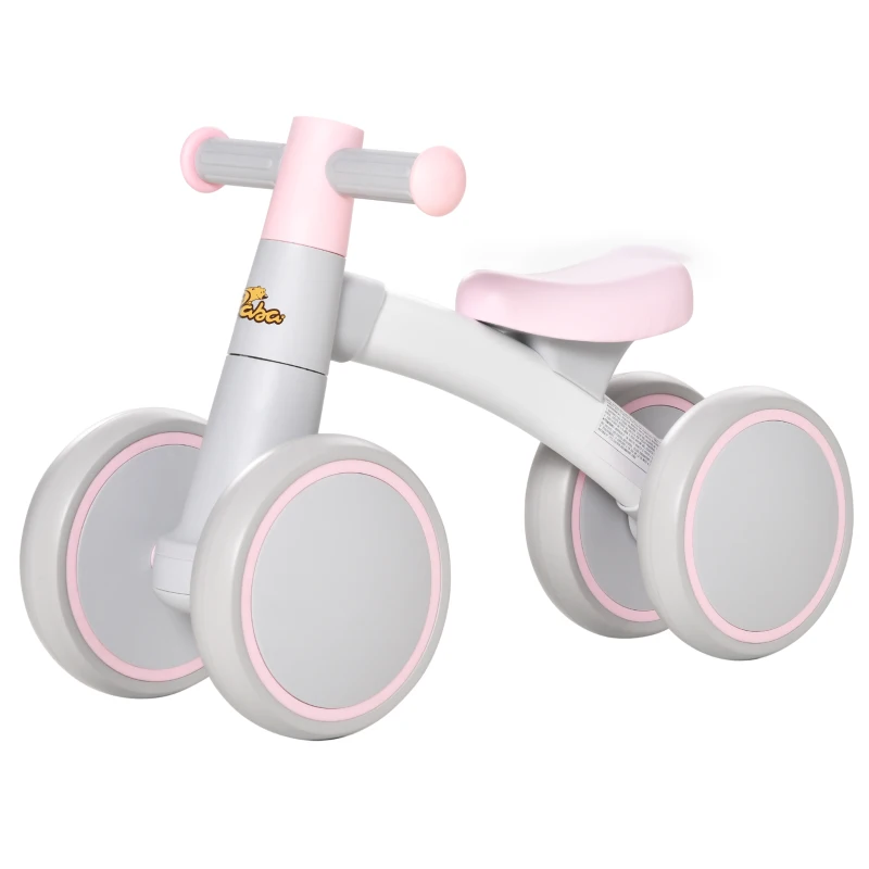 Qaba Baby Balance Bike for Toddlers 1-3 with Lightweight Design, No Pedal Bicycle Training Toy Little Kids Bike with Non-Slip Handlebars, Pink