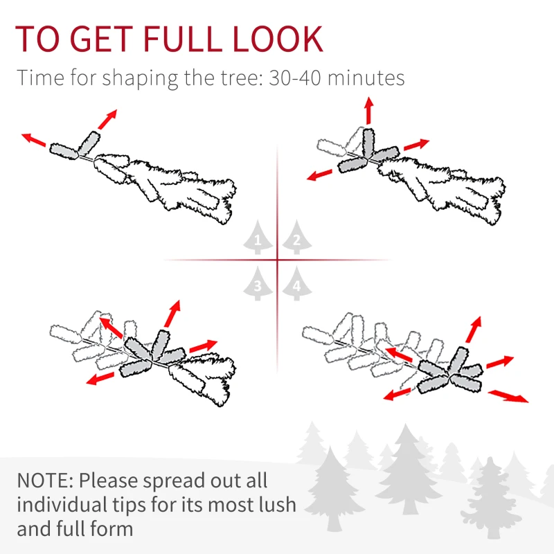 HOMCOM 6Ft Prelit Flocked Artificial Christmas Tree w/ 320 LED Lights