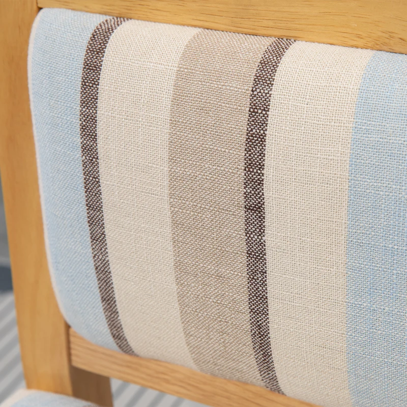 HOMCOM 25.5" Counter Height Bar Stools Set of 2, Farmhouse Kitchen Stool, Bar Chairs with Back, Padded Cushion, Wood Legs, Natural