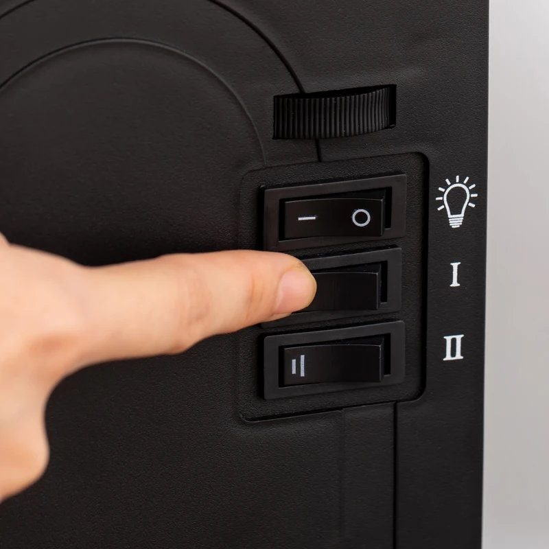 HOMCOM 18" Electric Fireplace Stove, Freestanding Fireplace Heater with Realistic LED Flame, Adjustable Temperature, Overheat Protection, 750W/1500W, Black