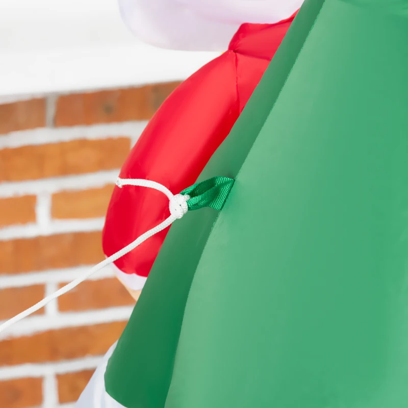 Outsunny 6ft Inflatable Christmas Tree Decorations with Santa Claus and A White Dog, Blow-Up Outdoor LED Yard Christmas Decor for Lawn Garden Party