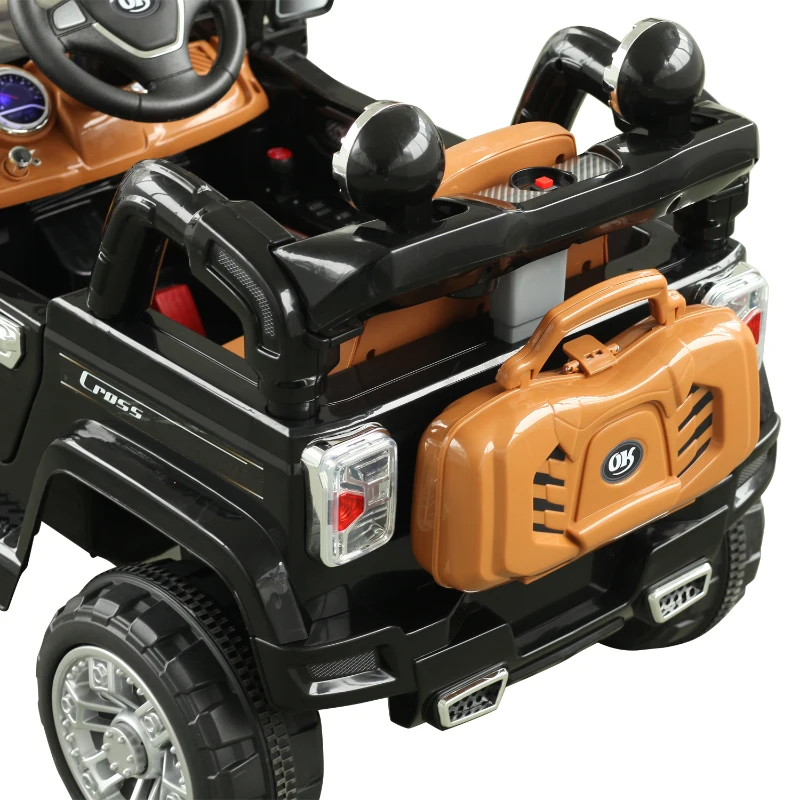Aosom Ride On Car Toy Off Road Truck, Dual 12V Electric Battery Powered with Remote Control Lights MP3 LCD Power Indicator and MP3