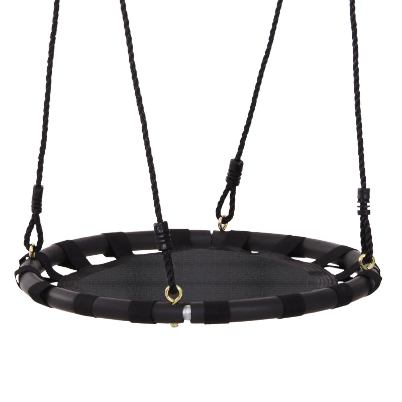 HOMCOM Hanging Tree Swing, Flying Platform Attaches to Tree or Existing Swing Set for Backyard and Heavy Duty, Black
