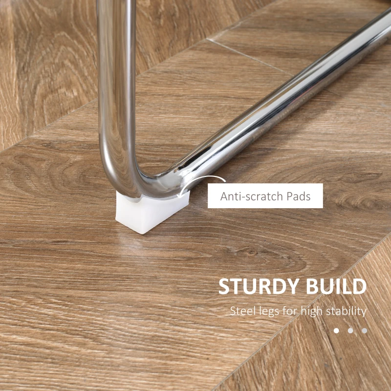 HOMCOM High-Back Dining Chairs Set of 2, PU Leather Accent Kitchen Chairs for Dining Room, Living Room with Bent Steel Base, Black