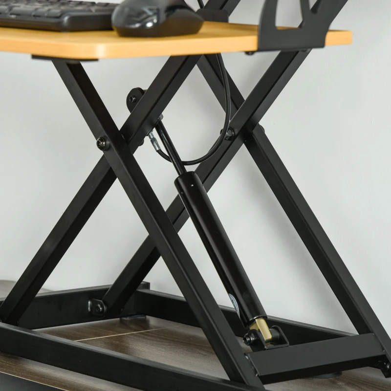 Vinsetto 32'' Height Adjustable Sit Standing Desk Converter, Ergonomic Laptop Riser Workstation with Keyboard Tray