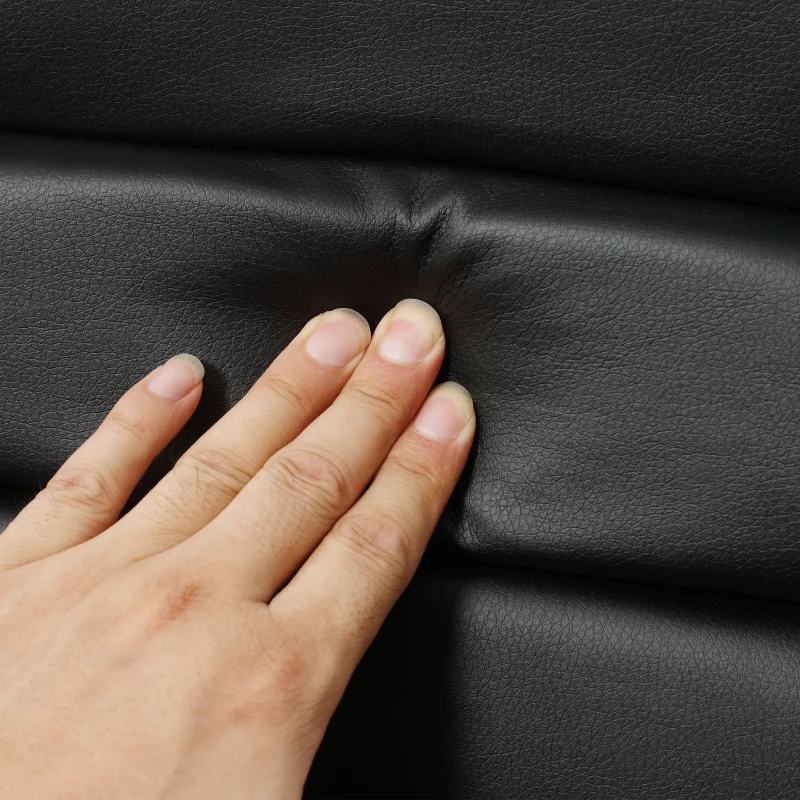 HOMCOM High-Back Dining Chairs Set of 2, PU Leather Accent Kitchen Chairs for Dining Room, Living Room with Bent Steel Base, Black