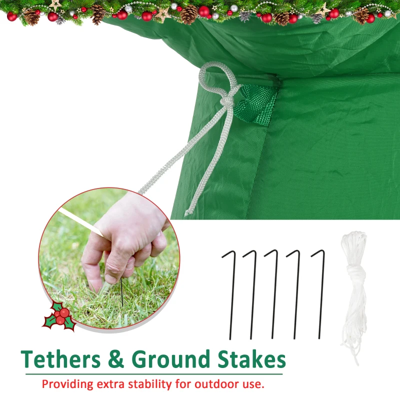 HOMCOM 7' Inflatable Santa Claus Puppy Christmas Tree LED Lights Decoration