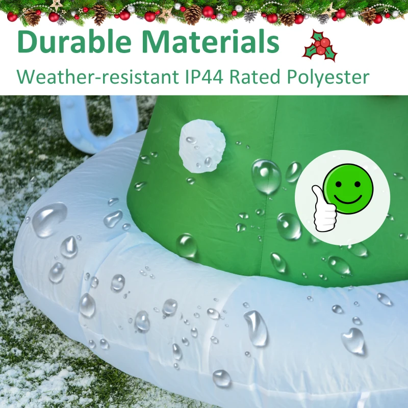 HOMCOM 7' Inflatable Santa Claus Puppy Christmas Tree LED Lights Decoration