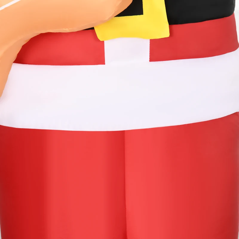 Outsunny 6ft Christmas Inflatables Outdoor Decorations Guitar-playing Santa Claus with Musical Notes Beard, Blow-Up LED Yard Christmas Decor for Lawn Garden Party