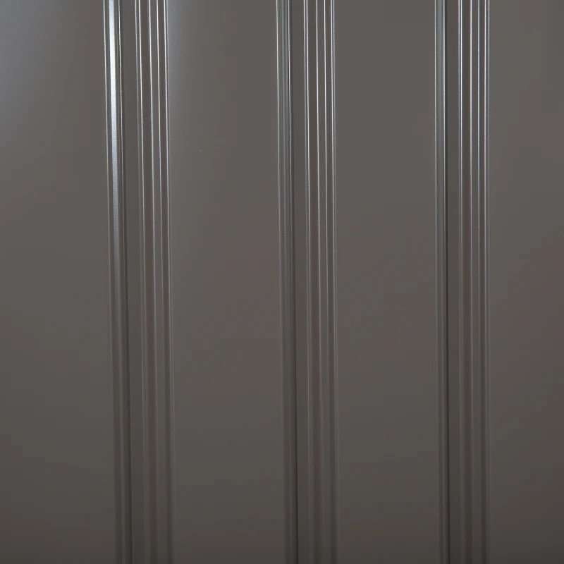 Outsunny 8.4ft x 4.7ft Steel Backyard Garden Utility Storage Tool Shed Kit Double Sliding Door Pent Roof, Grey