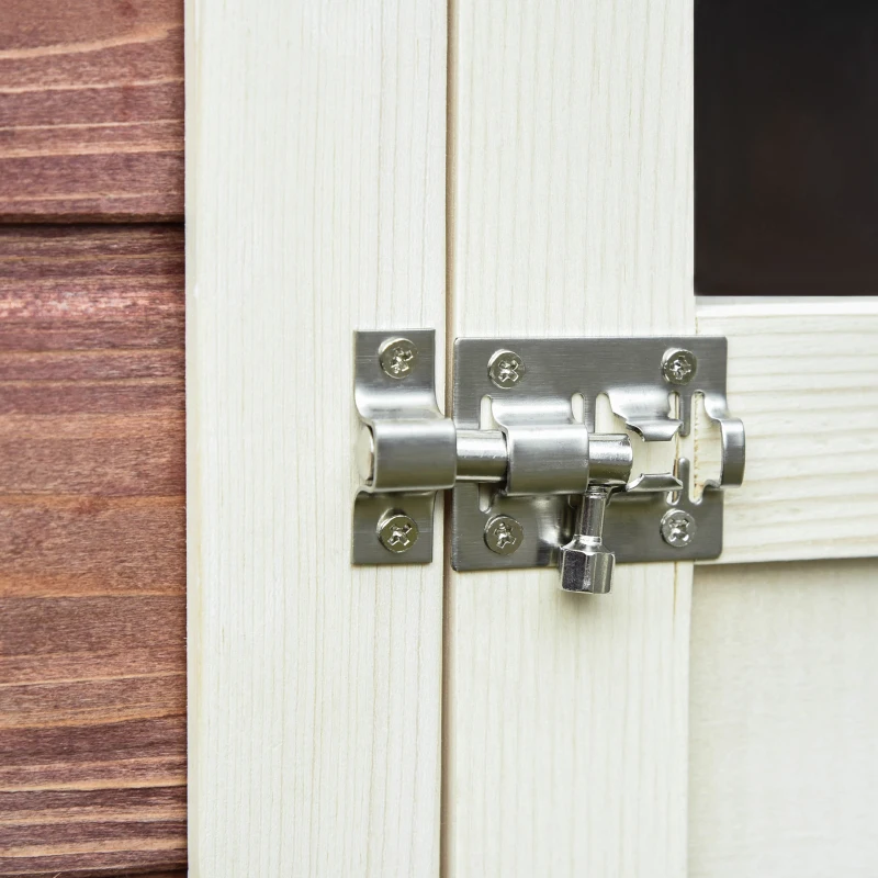 PawHut 79'' Chicken Coop Wooden Hen House Rabbit Hutch Poultry Cage Pen Outdoor Backyard with Nesting and Running Box, Ladder, Removable Tray, Multiple Doors (Red & White)