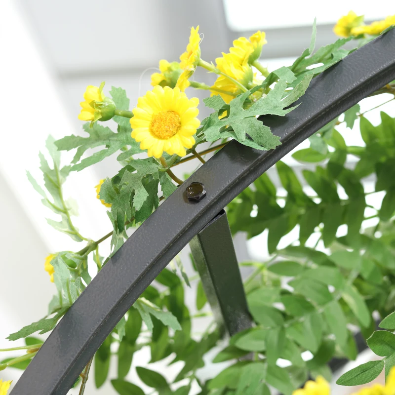 Outsunny 6.8ft Decorative Metal Garden Arch with 2 Planter Boxes Outdoor Walkway Arbor for Climbing Vine Plants Patio Backyard Lawn Party Ceremony