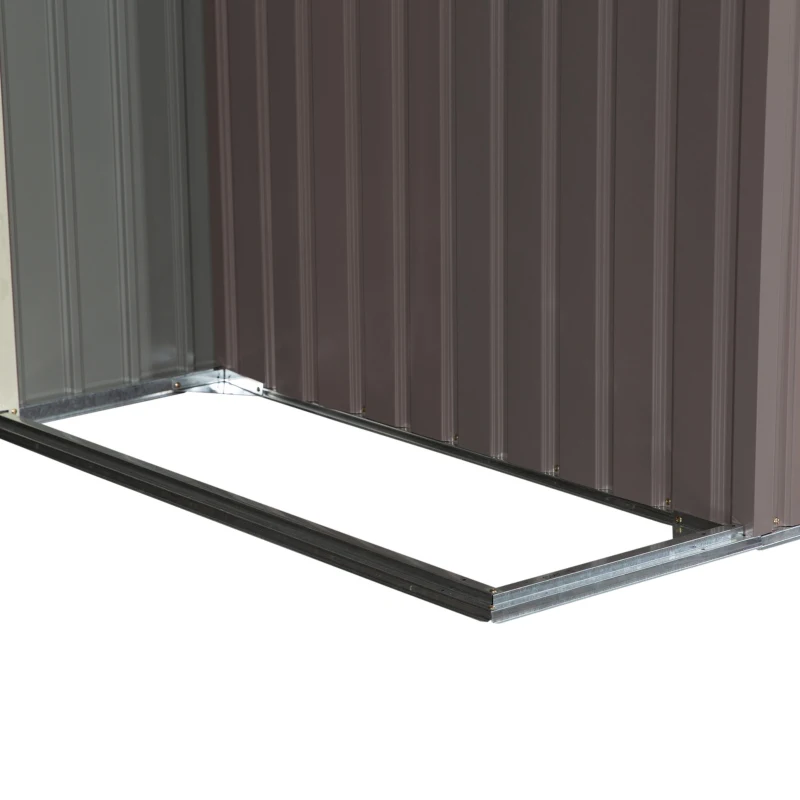 Outsunny 8.4ft x 4.7ft Steel Backyard Garden Utility Storage Tool Shed Kit Double Sliding Door Pent Roof, Grey