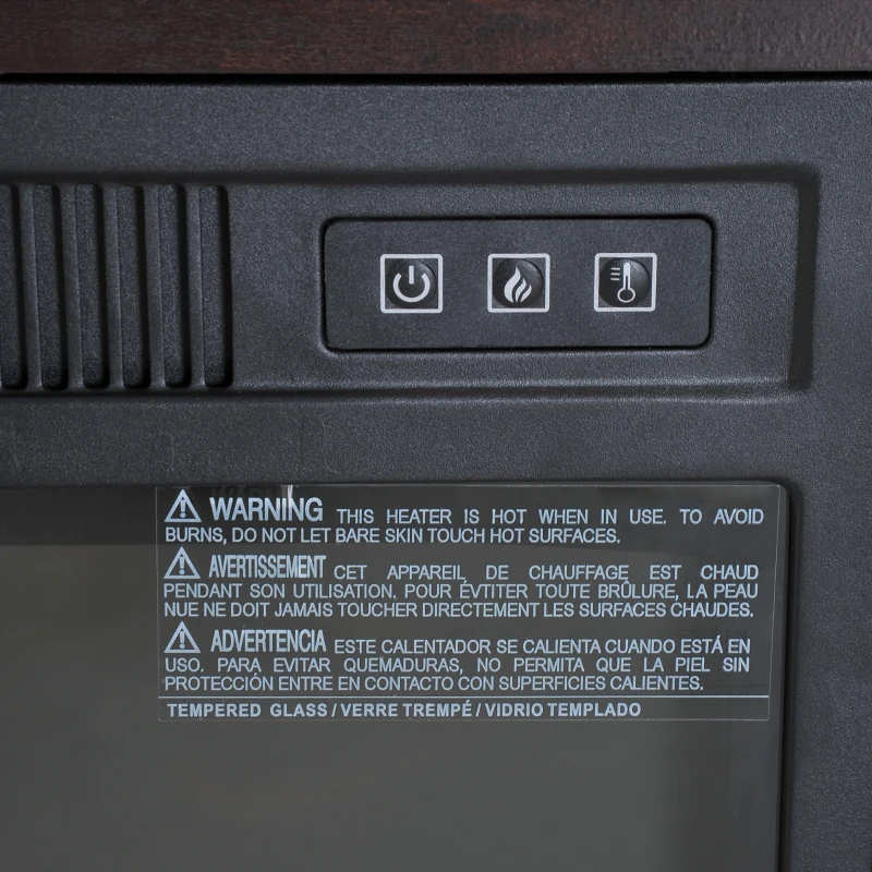 HOMCOM 31" W x 24.5" H Electric Fireplace Mantel TV Stand, Media Console Center Cabinet with Remote Control, Dark Coffee