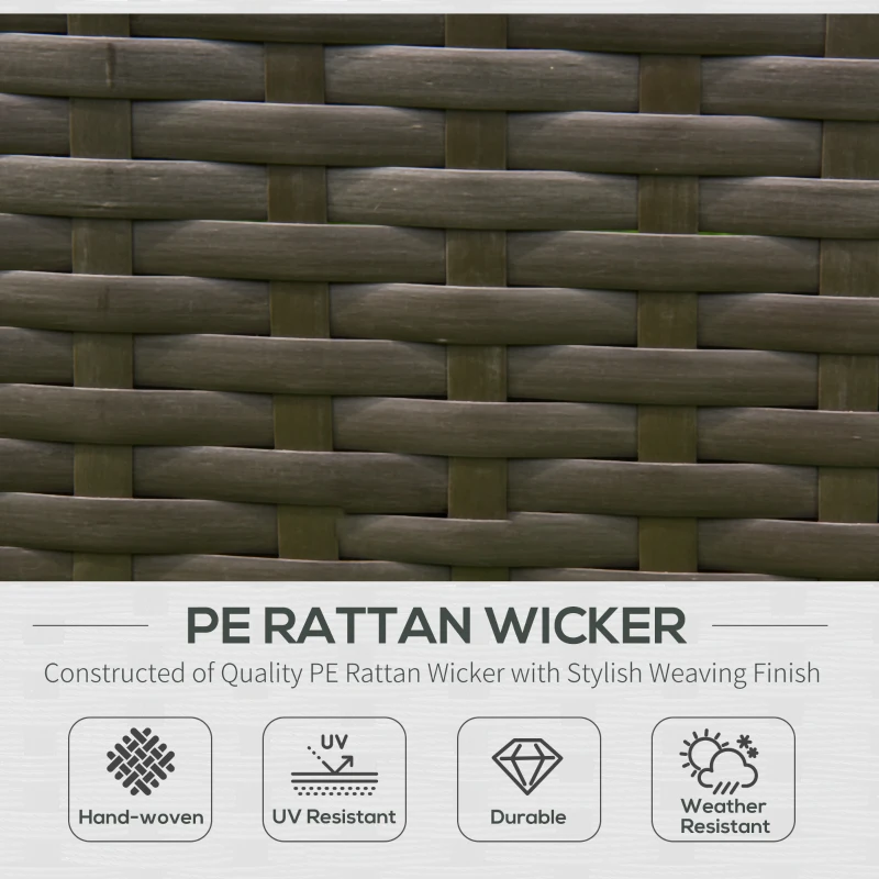 Outsunny 7-Piece Outdoor PE Wicker Patio Sofa Sets, Modern Rattan Conversation Furniture Set with Cushions & Table, Cream