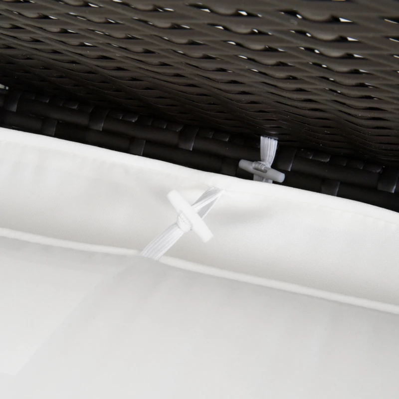 Outsunny 7-Piece Outdoor PE Wicker Patio Sofa Sets, Modern Rattan Conversation Furniture Set with Cushions & Table, Cream