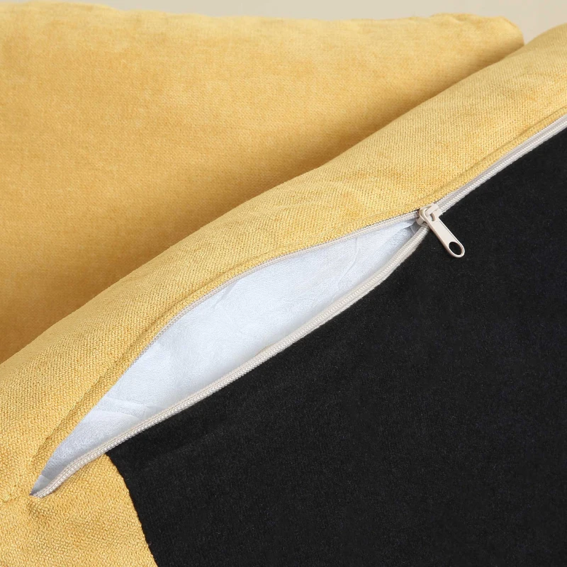 HOMCOM 54" Loveseat Sofa for Bedroom, Modern Love Seats Furniture, Upholstered Small Couch for Small Space, Yellow