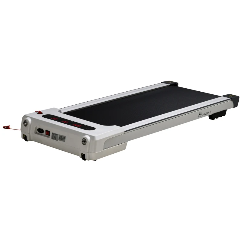 Soozier Compact Walking Pad, 2-in1 Under Desk Treadmill, Walking Jogging Machine with Bluetooth, Remote Control, 12 Pre-Programs, Transport Wheels, Installation-Free, for Home Gym Office
