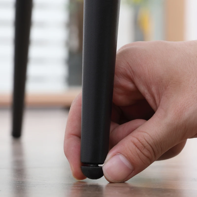 HOMCOM Dining Chairs Mid Century Modern Kitchen Chairs with PU Leather Upholstery and Steel Legs for Living Room, Dining Room, Bedroom, Brown, Set of 2