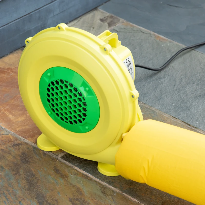 Outsunny 3-in-1 Kids Inflatable Bounce House Christmas Jumping Castle with Christmas Tree Pattern, Includes Trampoline, Pool, Slide, Carry Bag, Repair Patches and Air Blower