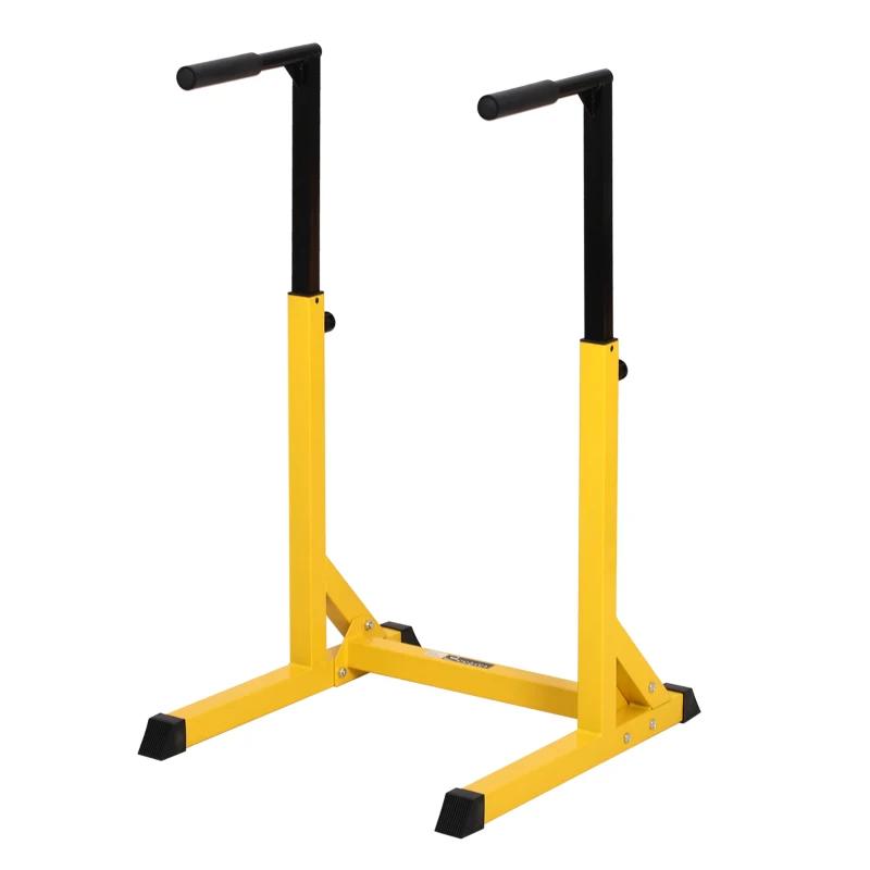 Soozier Heavy Duty Dip Stand Parallel Dip Station Dip Bar Steel Height Ajustable for Home Gym