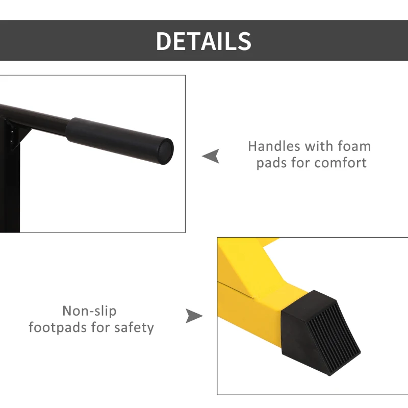Soozier Heavy Duty Dip Stand Parallel Dip Station Dip Bar Steel Height Ajustable for Home Gym