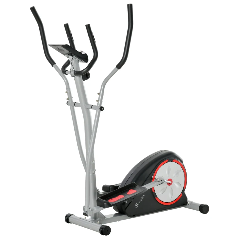 Soozier Elliptical Trainer Magnetic Cardio Workout Exercise Bike Cross Trainer with 8 Level Resistance, LCD Digital Monitor, Pad Phone Holder, Great for Home Office Gym