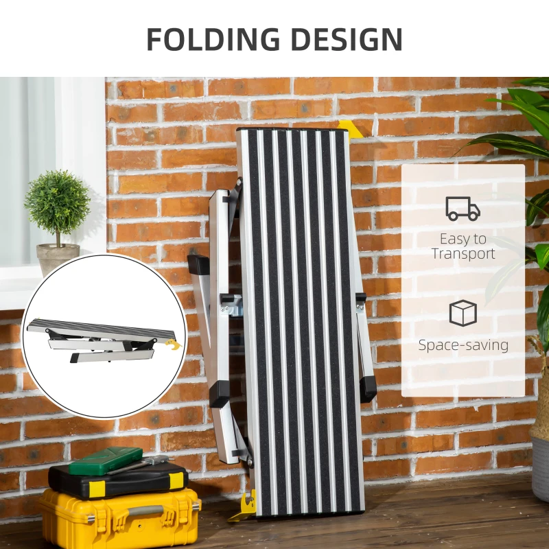 DURHAND Work Platform, Non-slip Aluminium Step Ladder, Portable Bench for Car Washing, Repairing, Cleaning and Painting, 330lbs Capacity