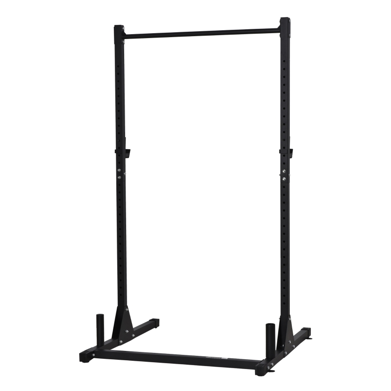 Soozier Adjustable Barbell Power Rack Squat Stand Strength Training Fitness Pull Up Weight Cage Home Gym Black