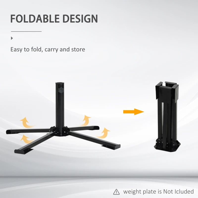 Outsunny Folding Portable Beach Umbrella Weight Base Garden Market Parasol Weight Stand Outdoor Patio Offset Holder