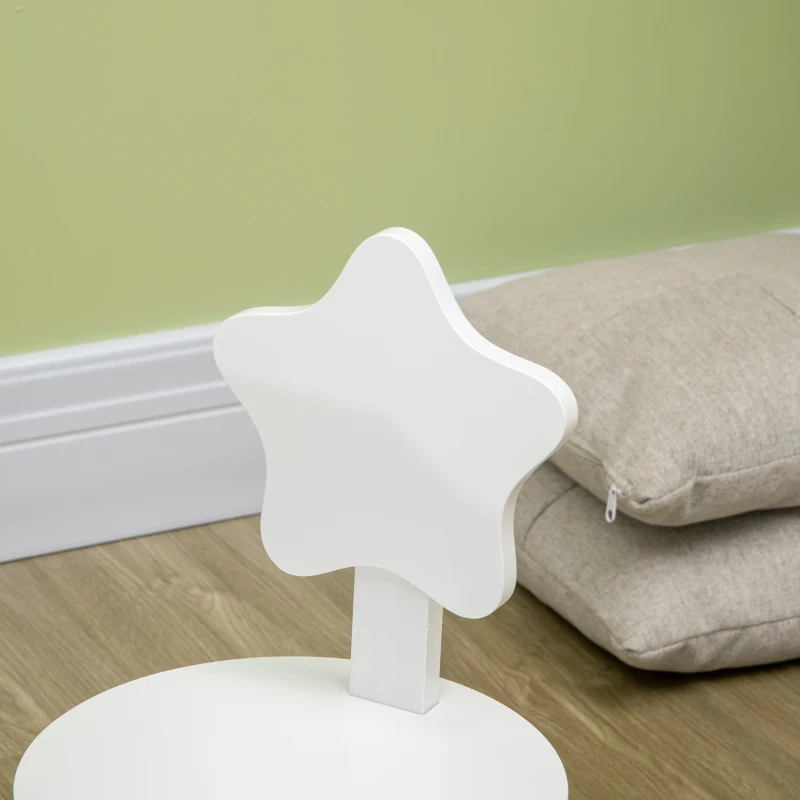 Qaba Wooden Kids Table and Chair Set for Arts & Crafts, Snack Time, Homework, 3 Piece Cute Kiddy Activity Table and 2 Chairs, Easy to Assemble