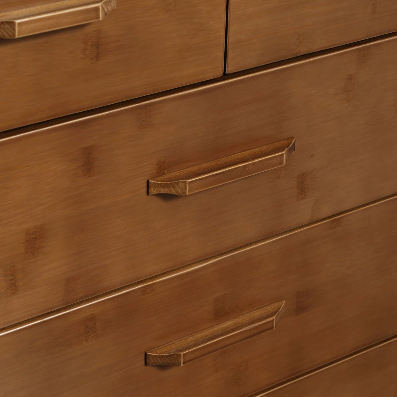 HOMCOM Tall Dresser for Bedroom, 7 Drawer Dresser, Chest of Drawers with Bamboo Frame, Brown