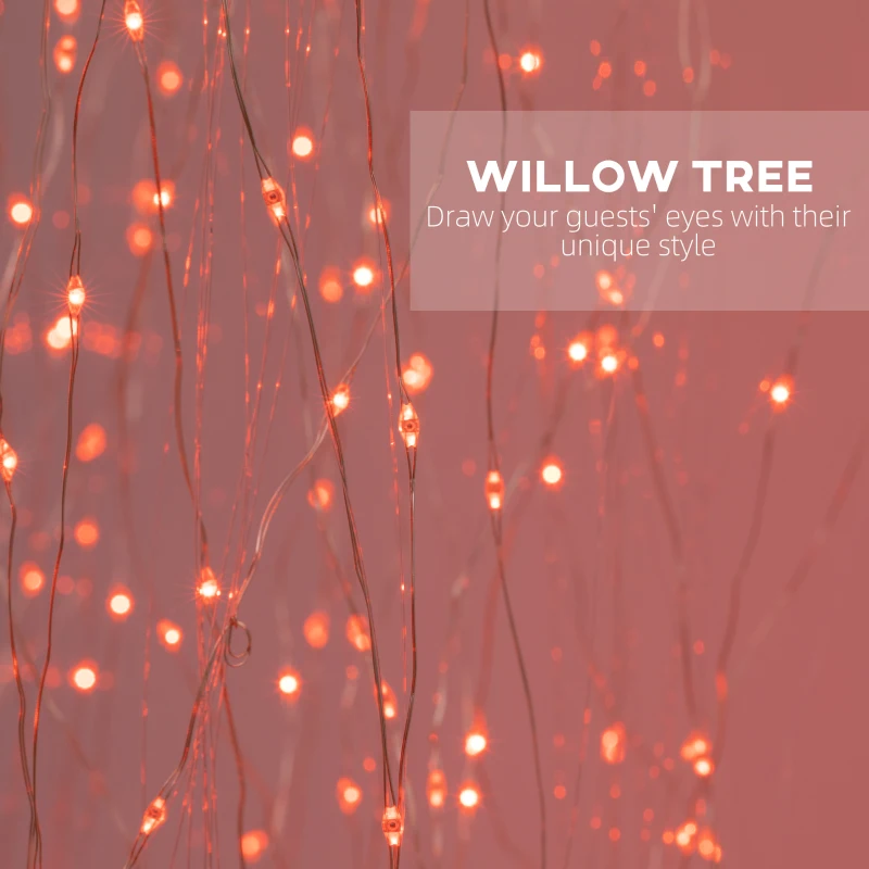 HOMCOM 6’ Artificial Willow Tree Light with 864 Color Changing LED Lights for Home Party, Indoor and Covered Outdoor Use