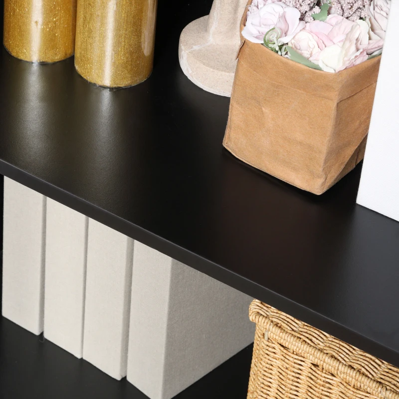 HOMCOM Sideboard Buffet Cabinet, Kitchen Storage Cabinet, Accent Cabinet with Drawer, Double Glass Doors and Adjustable Shelves for Living Room,Entryway, Black