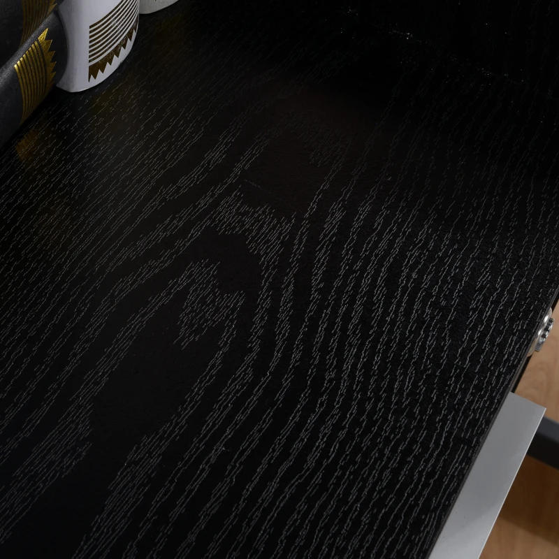 HOMCOM 3 Drawer File Cabinet with Lock and Edged Top, Lockable Filing Cabinet on Wheels for Letter and A4 Size, Black