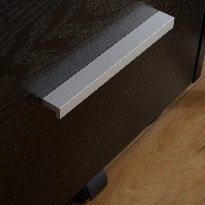 HOMCOM 3 Drawer File Cabinet with Lock and Edged Top, Lockable Filing Cabinet on Wheels for Letter and A4 Size, Black