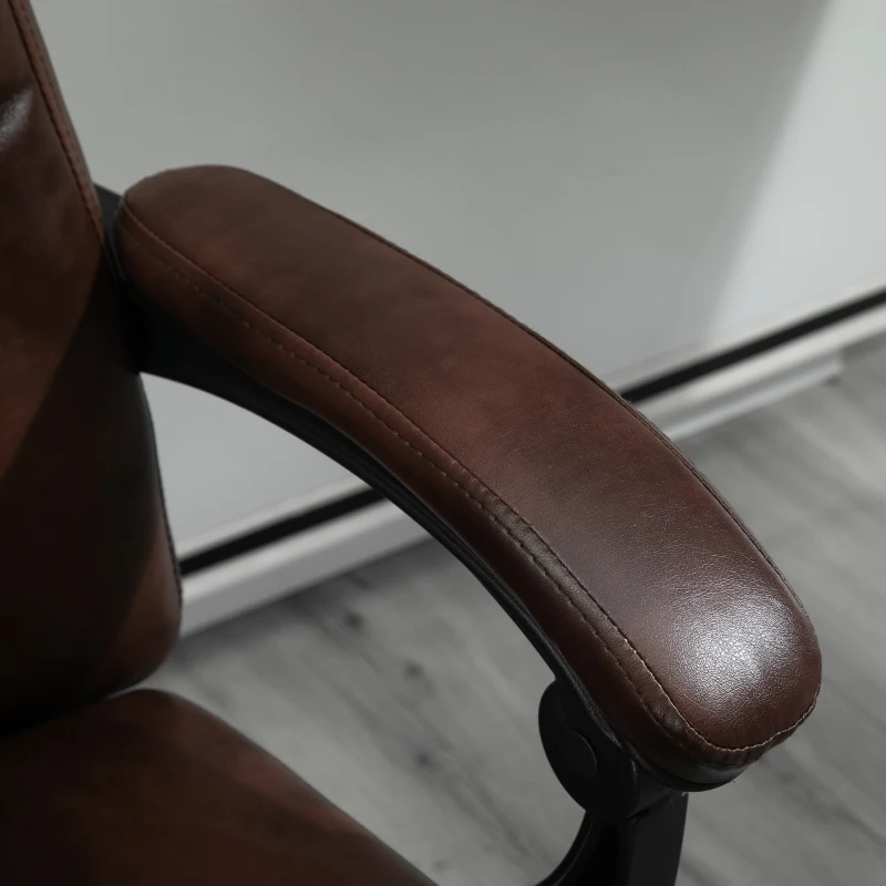 Vinsetto High-Back 6-Point Vibration Massaging Office Chair with 5 Modes, Headrest, Padded Seat, Wheels, Retractable Footrest, Brown