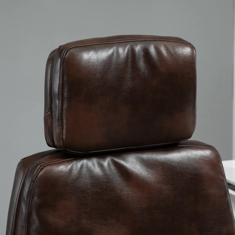 Vinsetto High-Back 6-Point Vibration Massaging Office Chair with 5 Modes, Headrest, Padded Seat, Wheels, Retractable Footrest, Brown
