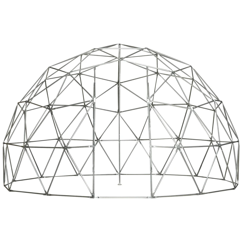 Outsunny Garden Dome Igloo Tent Half Ball Shape Outdoor Greenhouse w/ Air Conditioner Hole, Half Transparent PVC and Half Polyester Fabric Cover