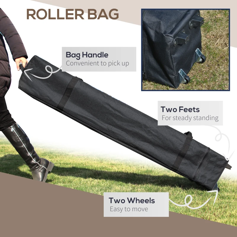 Outsunny 10' x 10' Pop Up Canopy Tent, Tents for Parties with Netting and Wheeled Carry Bag, Height Adjustable Instant Sun Shelter, for Outdoor, Garden, Patio, Beige