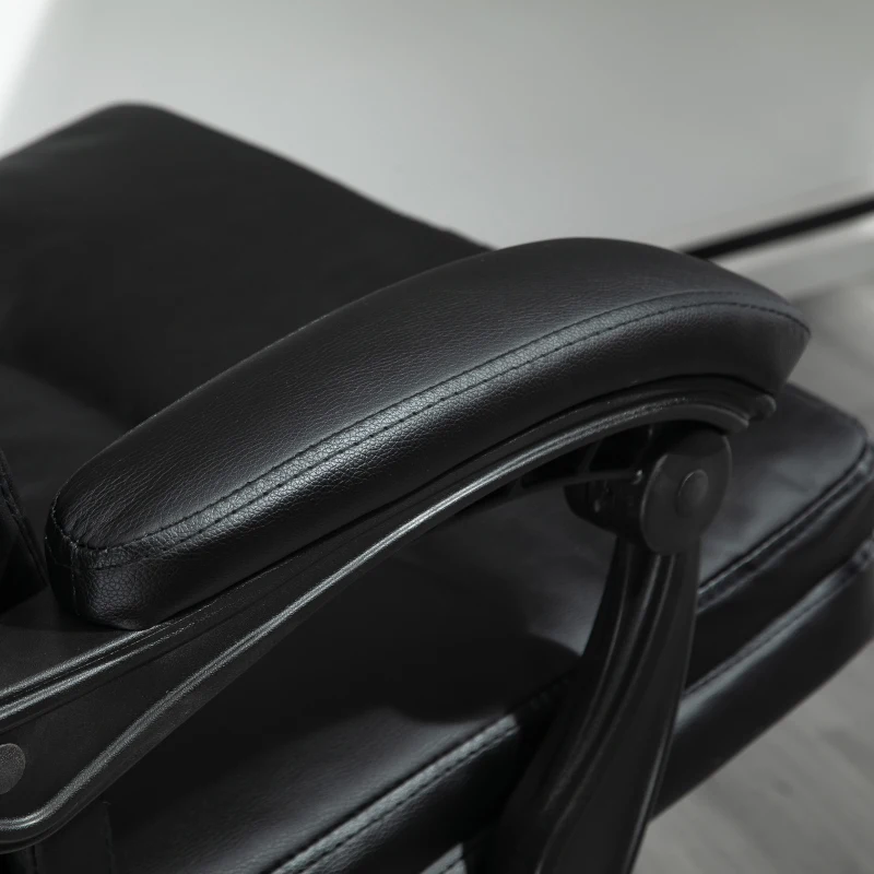 Vinsetto High-Back 6-Point Vibration Massaging Office Chair with 5 Modes, Headrest, Padded Seat, Wheels, Retractable Footrest, Black