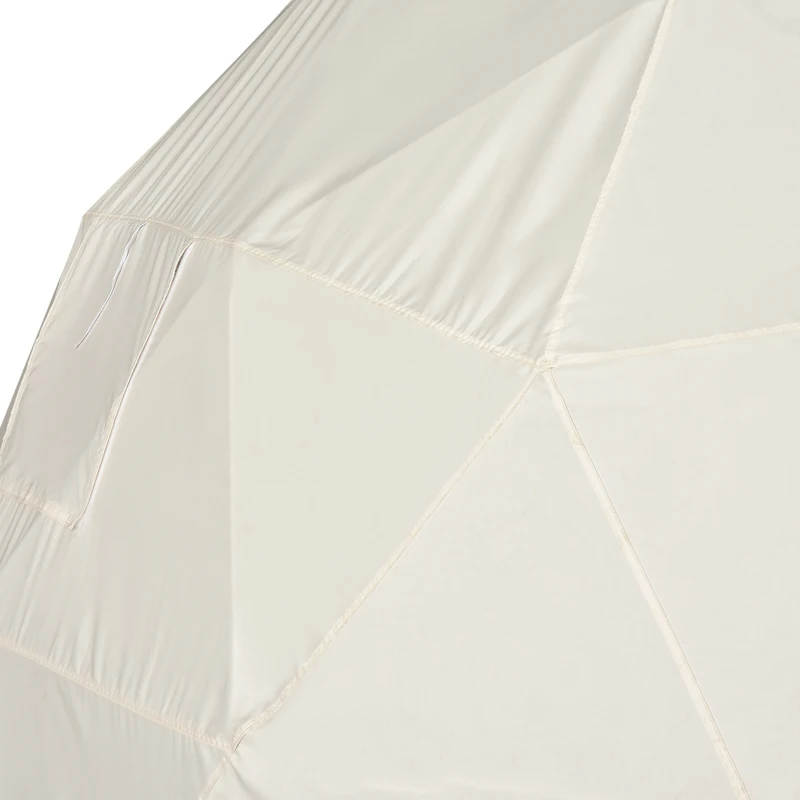 Outsunny Garden Dome Igloo Tent Half Ball Shape Outdoor Greenhouse w/ Air Conditioner Hole, Half Transparent PVC and Half Polyester Fabric Cover