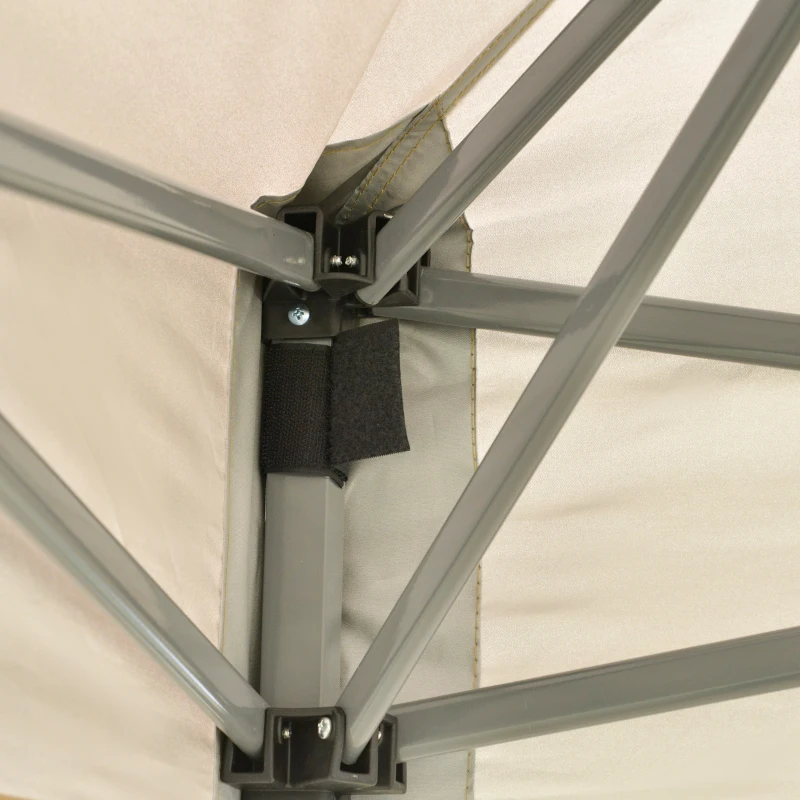 Outsunny 10' x 10' Pop Up Canopy Party Tent with 3-Level Adjustable Height, Easy Move Roller Bag, Khaki