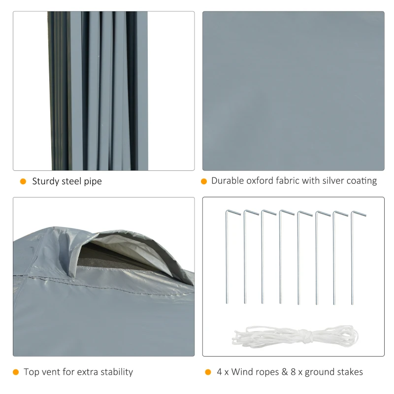 Outsunny 10' x 10' Pop Up Canopy Tent, Instant Sun Shelter with 3-Level Adjustable Height, Top Vents and Wheeled Carry Bag for Outdoor, Garden, Patio, Gray