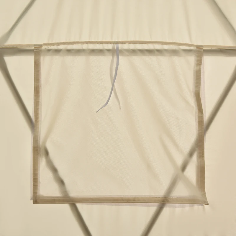 Outsunny Garden Dome Igloo Tent Half Ball Shape Outdoor Greenhouse w/ Air Conditioner Hole, Half Transparent PVC and Half Polyester Fabric Cover